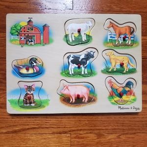 🦋 3/$12 Melissa and Doug Farm Sound Puzzle